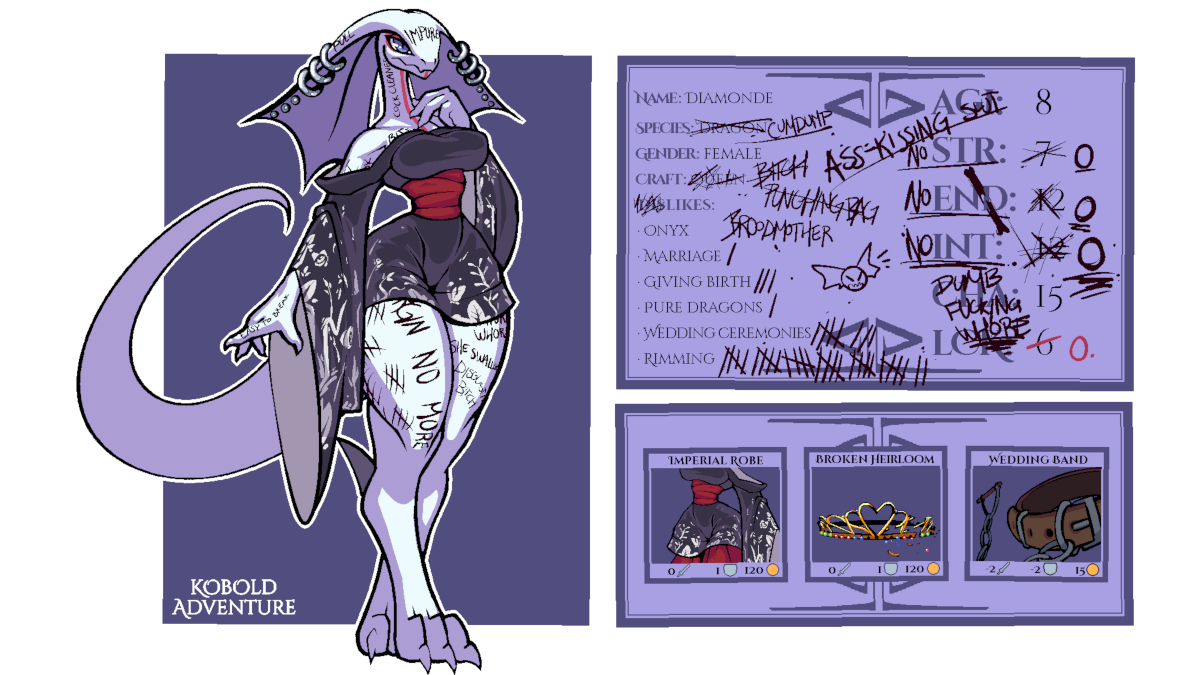Art by Sneaky Diamonde's character sheet (slightly lewd)