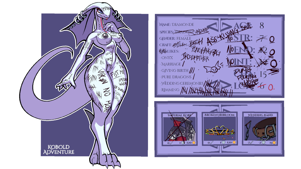 Art by Sneaky Diamonde's character sheet (bodywriting)