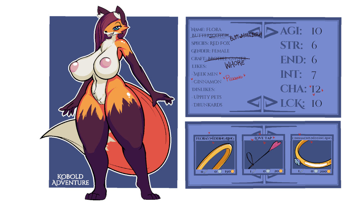 Art by Sneaky Flora's character sheet (lewd)
