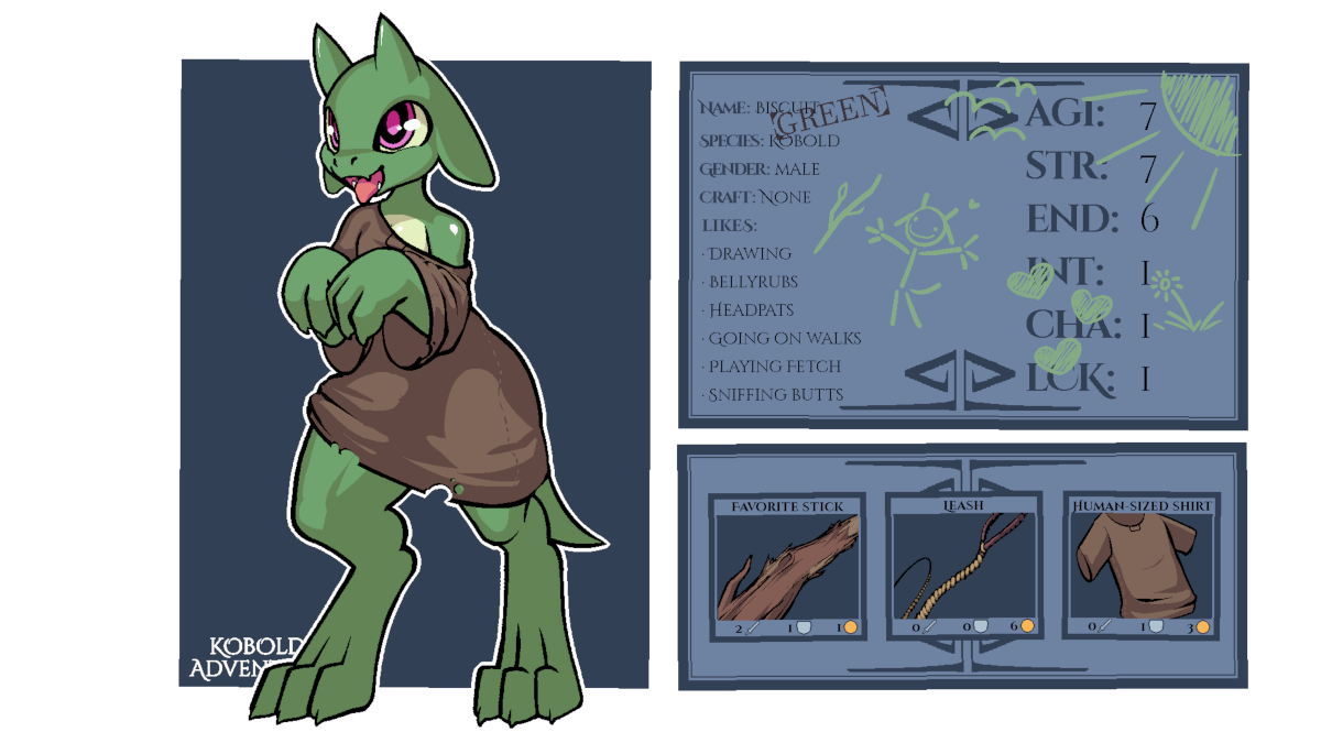 Art by Sneaky Green's character sheet