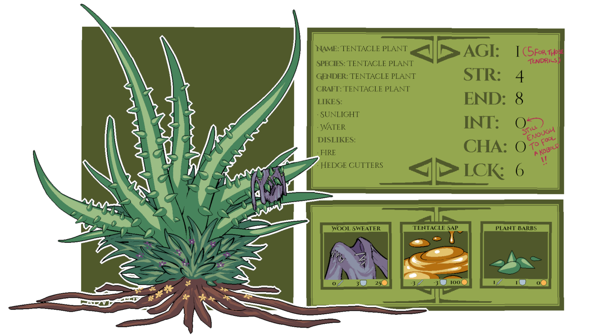 Art by Sneaky Tentacle plant's character sheet