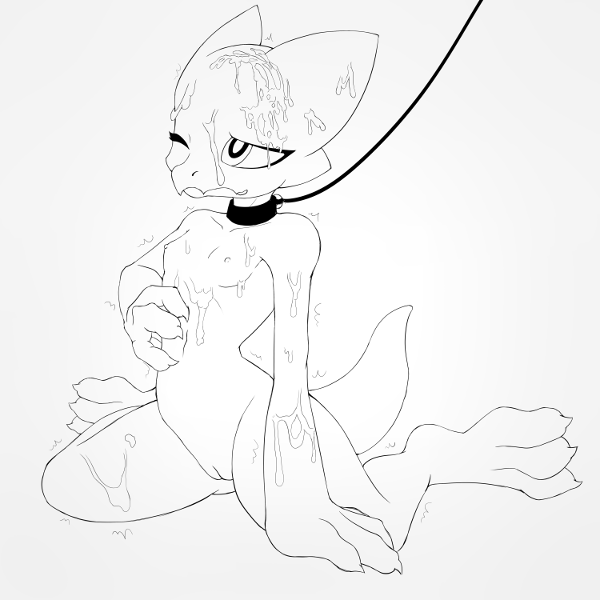 leashed moe female with cum